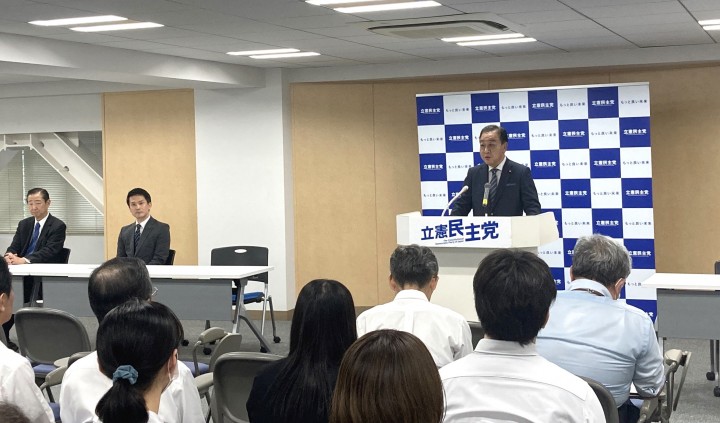 野田佳彦 小川淳也 職員集会