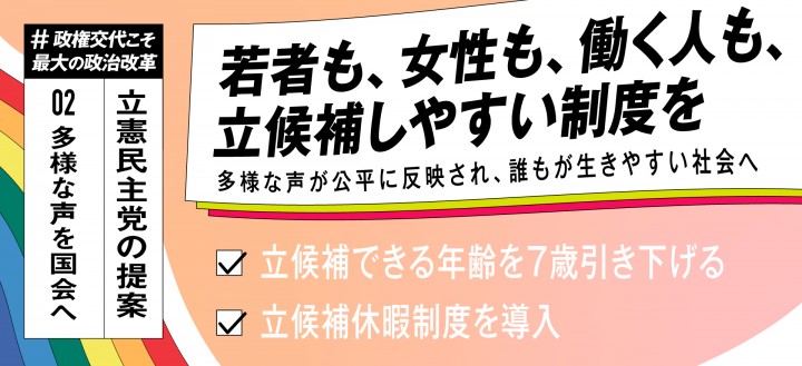 立候補しやすい制度 被選挙権年齢引き下げ 立候補休暇制度