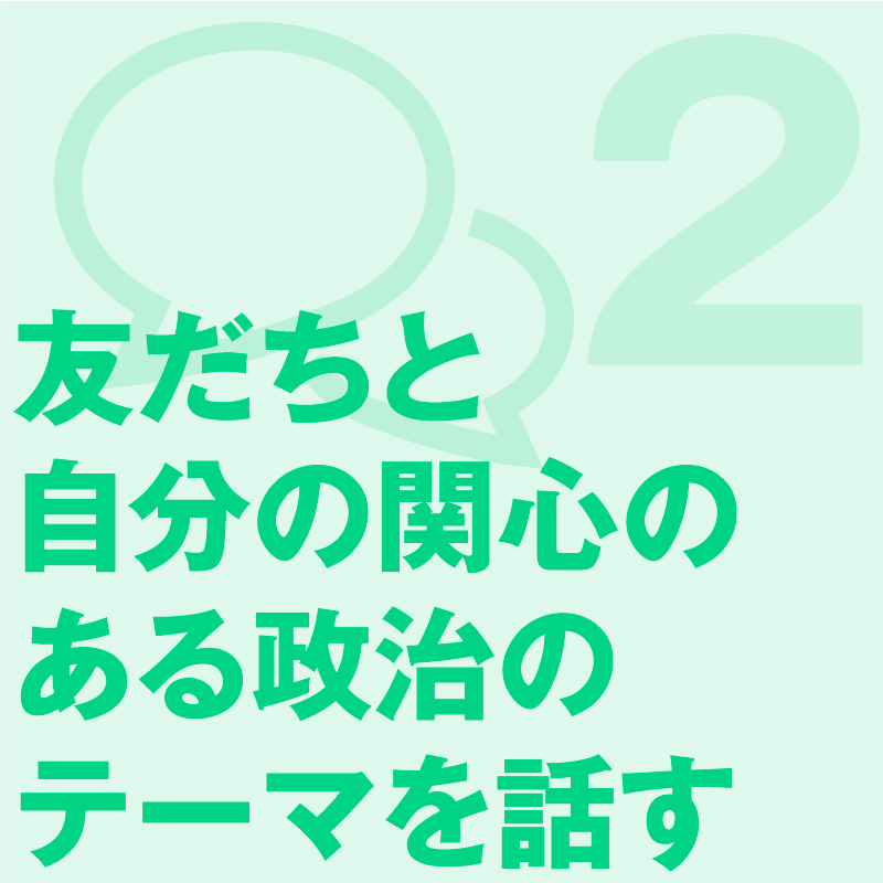 友だちと自分の関心のある政治のテーマを話す