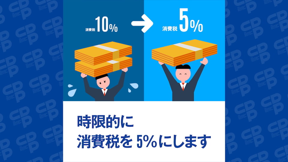 税率５％への時限的な消費税減税