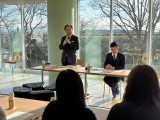 保育・幼児教育を学ぶ短大生らと意見交換