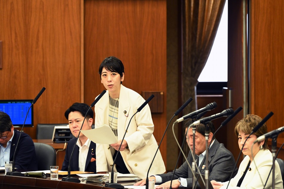 参院厚生労働委員会で質疑に立つ山内佳菜子議員=2026年5月28日