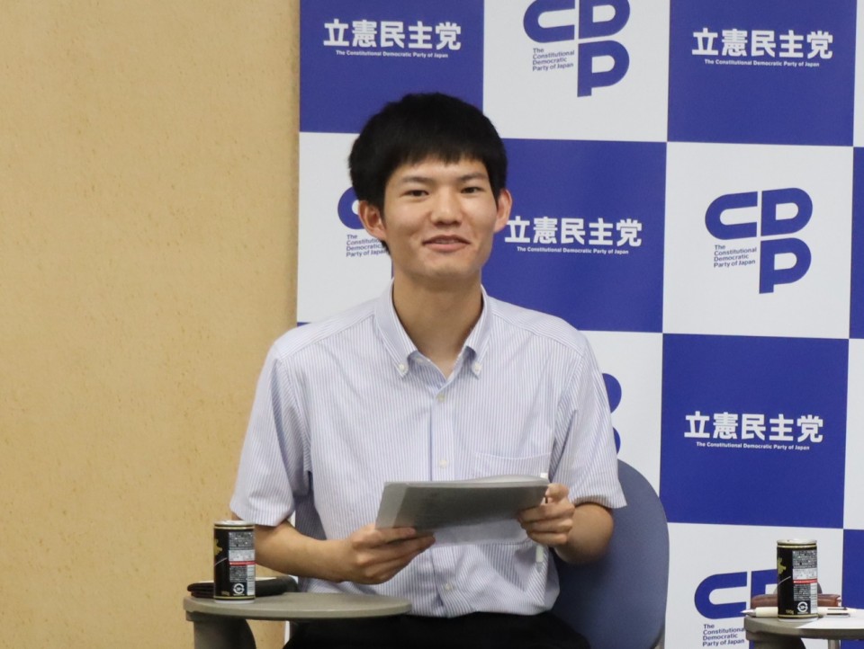 20260909 NPO法人Mielka(ミエルカ)と党青年局の意見交換で話す近藤慶間さん