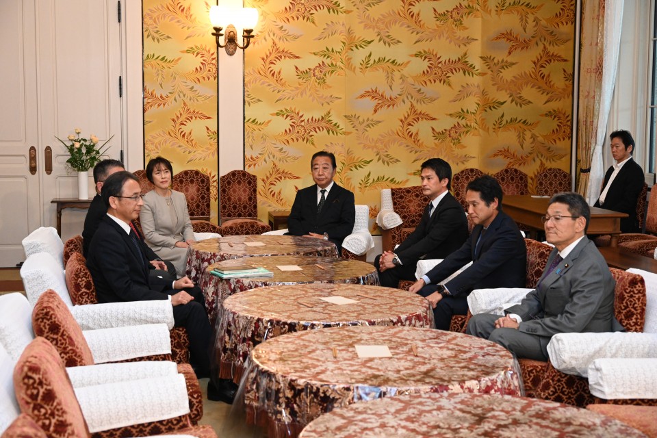 野田佳彦代表、日本共産党と党首会談　小川淳也　笠浩史