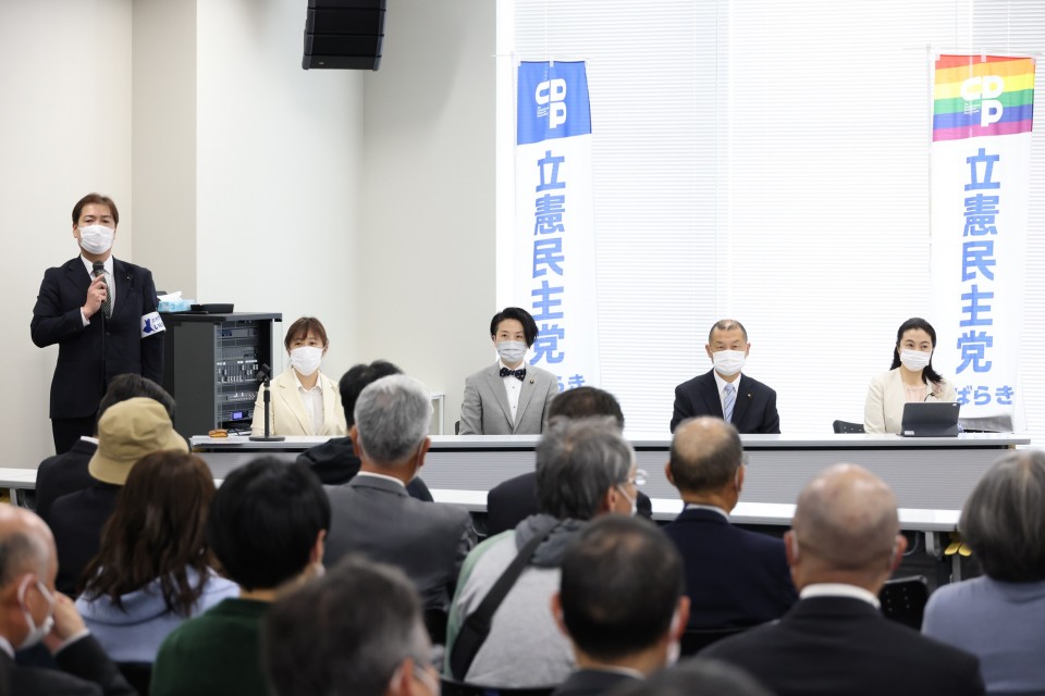 左から、玉造県議(司会)、水戸市議選候補予定者の森さん、なめかわ、はぎや両市議、設楽県議 20230312_103207_01_rez.JPG