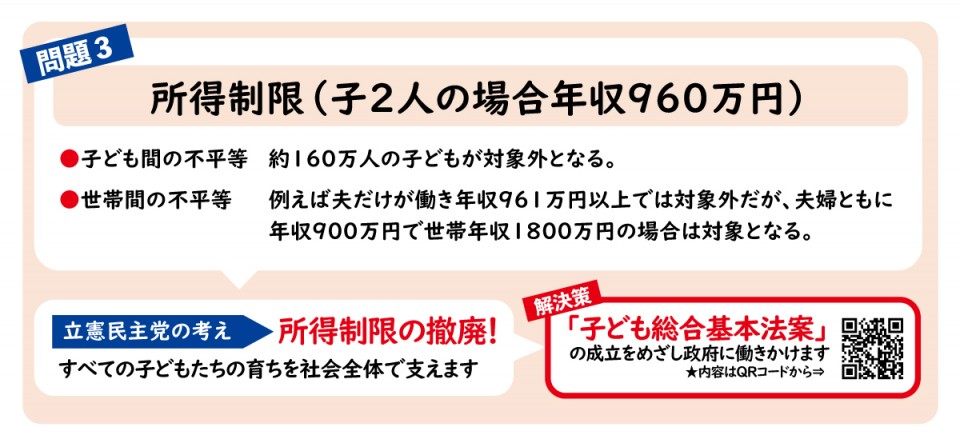 立憲民主号外「ひとり親世帯の子どもたち約4万人の10万円給付実現へ」編 離婚世帯給付金