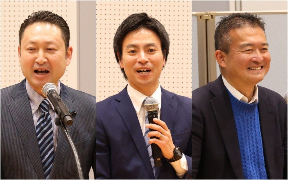 左から県連幹事長の鳥井良輔県議、原田ケンスケ・岡山1区総支部長、津村啓介・岡山2区総支部長 collage_3_rez.jpg