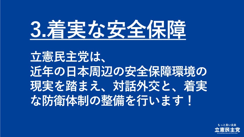 生活安全保障 着実な安全保障