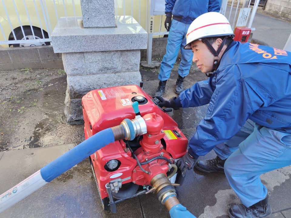 神奈川区第七分団の防災訓練。六角橋にて 中村武人