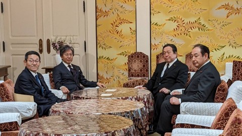 与野党国会対策委員長会談　安住淳　笠浩史