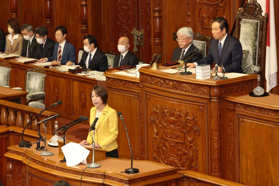 菊田真紀子 衆院本会議 盛山文部科学大臣不信任決議案